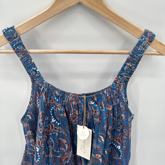 CLEOBELLA NWT Daya Organic Cotton Sleeveless Blouse Top in Lazuli Blue // S - Picture 7 of 14